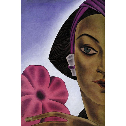 Sumatran Mode in Millinery, 1931 Black Modern Wood Framed Art Print by McIntosh, Frank