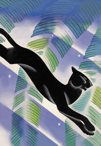 Malayan Night, 1931 White Modern Wood Framed Art Print with Double Matting by McIntosh, Frank