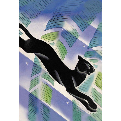 Malayan Night, 1931 Black Modern Wood Framed Art Print by McIntosh, Frank