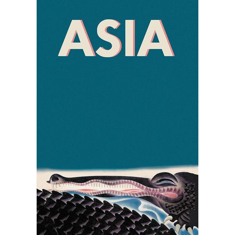 Crocodile, 1933 Gold Ornate Wood Framed Art Print with Double Matting by McIntosh, Frank