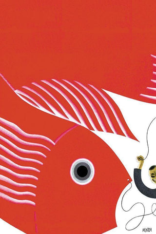 The Fish-Kite No Title, 1933 White Modern Wood Framed Art Print with Double Matting by McIntosh, Frank