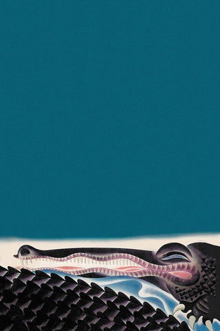 Crocodile, 1933 White Modern Wood Framed Art Print with Double Matting by McIntosh, Frank