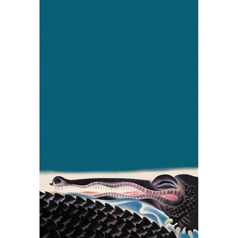 Crocodile, 1933 Black Modern Wood Framed Art Print by McIntosh, Frank