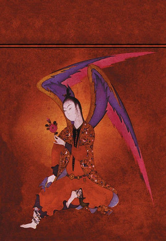 An Angel of Islam, 1934 Black Ornate Wood Framed Art Print with Double Matting by McIntosh, Frank