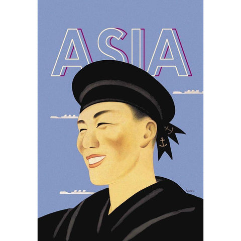 Japanese Sailor, 1935 Black Modern Wood Framed Art Print with Double Matting by McIntosh, Frank