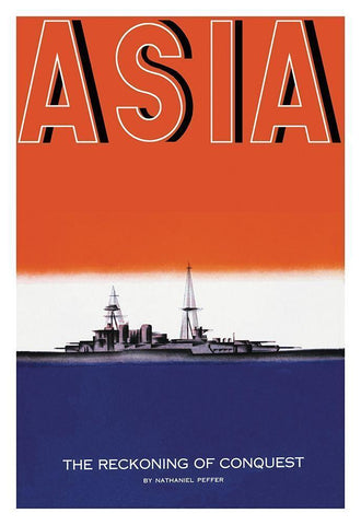 Defender of the Seas with Title, 1935 White Modern Wood Framed Art Print with Double Matting by McIntosh, Frank