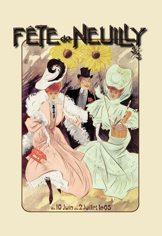 Fete de Neuilly White Modern Wood Framed Art Print with Double Matting by Misti