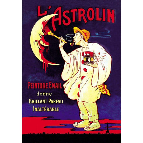 LAstrolin - Painting the Moon, 1907 Gold Ornate Wood Framed Art Print with Double Matting by Oge, Eugene