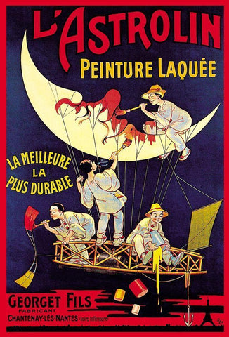 LAstrolin Peinture Laquee Black Ornate Wood Framed Art Print with Double Matting by Oge, Eugene