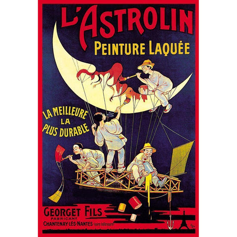 LAstrolin Peinture Laquee Gold Ornate Wood Framed Art Print with Double Matting by Oge, Eugene