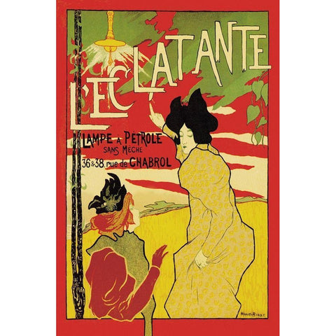 LEclatante - The Brilliant Lamp, 1895 White Modern Wood Framed Art Print by Robbe, Manuel