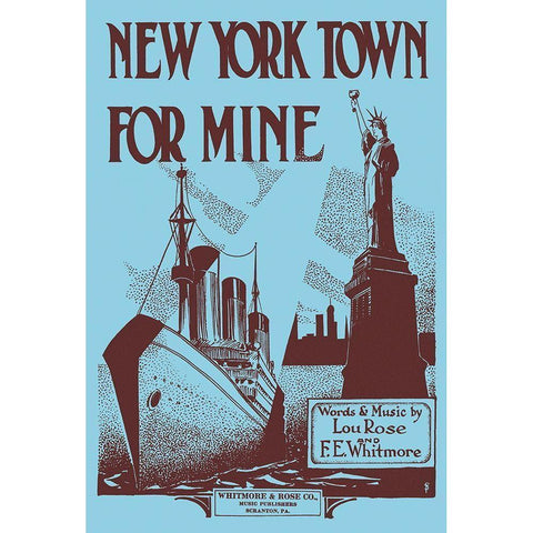 New York Town For Mine Black Modern Wood Framed Art Print with Double Matting by S.T.