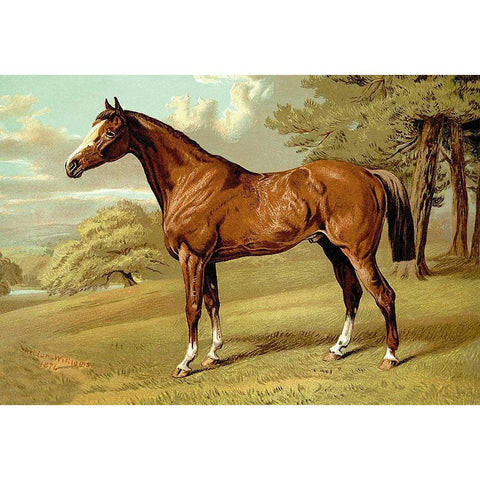 Stilton - A Hunter, 1900 Gold Ornate Wood Framed Art Print with Double Matting by Sidney, Samuel