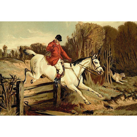 Full Cry, 1900 Black Modern Wood Framed Art Print by Sidney, Samuel