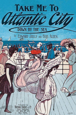 Take Me to Atlantic City Black Ornate Wood Framed Art Print with Double Matting by Starmer