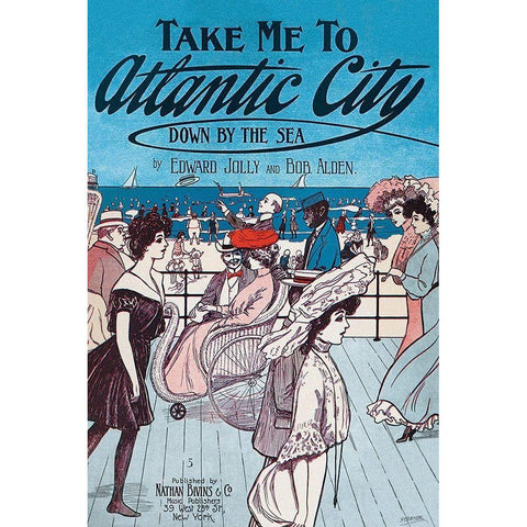 Take Me to Atlantic City Black Modern Wood Framed Art Print by Starmer