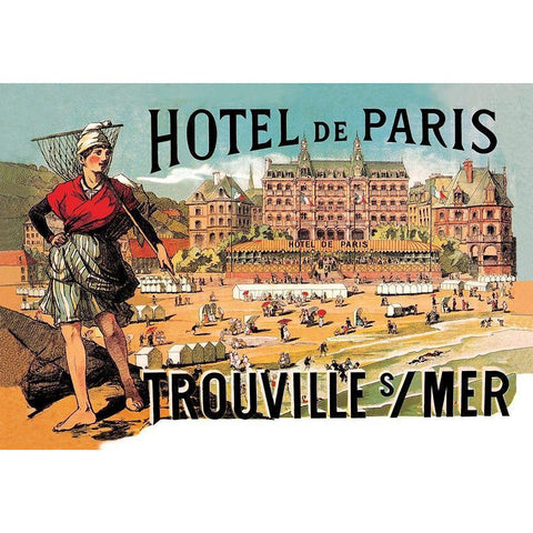 Hotel de Paris: Trouville-sur-Mer, 1885 Black Modern Wood Framed Art Print with Double Matting by Steinlen, Theophile Alexandre