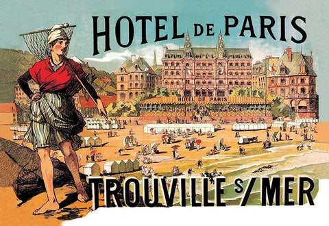 Hotel de Paris: Trouville-sur-Mer, 1885 Black Ornate Wood Framed Art Print with Double Matting by Steinlen, Theophile Alexandre
