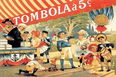 Tombola, 1888 Black Ornate Wood Framed Art Print with Double Matting by Steinlen, Theophile Alexandre