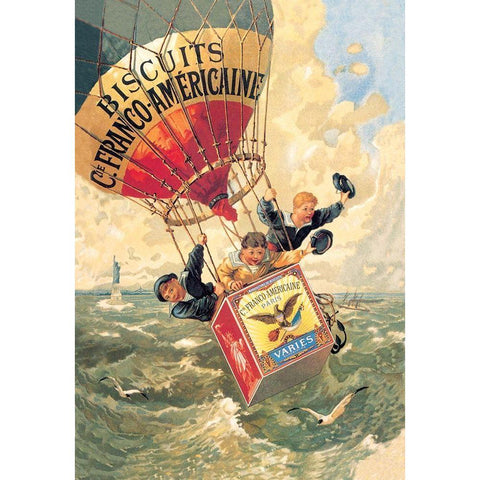 Biscuits Franco-Americaine, 1888 Black Modern Wood Framed Art Print with Double Matting by Steinlen, Theophile Alexandre