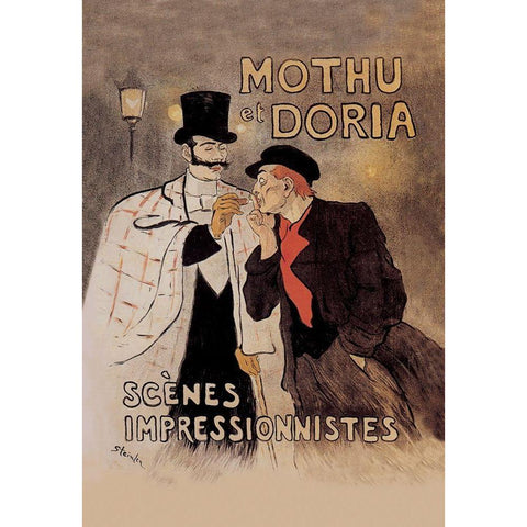 Mothu et Doria, 1893 Black Modern Wood Framed Art Print with Double Matting by Steinlen, Theophile Alexandre