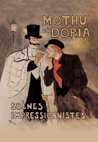 Mothu et Doria, 1893 White Modern Wood Framed Art Print with Double Matting by Steinlen, Theophile Alexandre