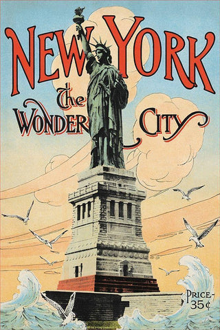New York; The Wonder City, 1902 Black Ornate Wood Framed Art Print with Double Matting by Underhill, Irving