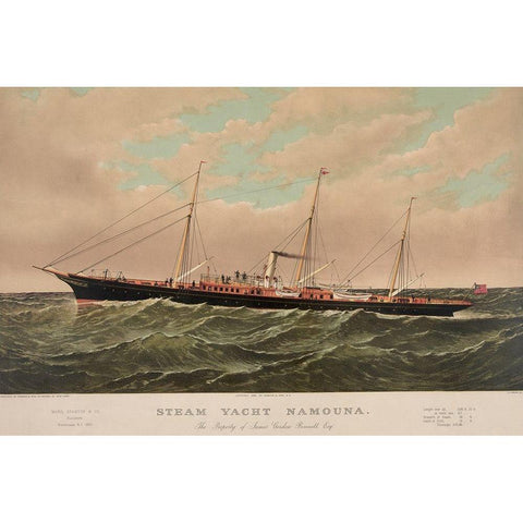 Steam yacht Namouna, 1882 Black Modern Wood Framed Art Print with Double Matting by Unknown