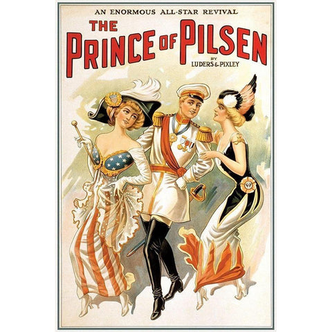 The Prince of Pilsen, 1900 Black Modern Wood Framed Art Print by Unknown