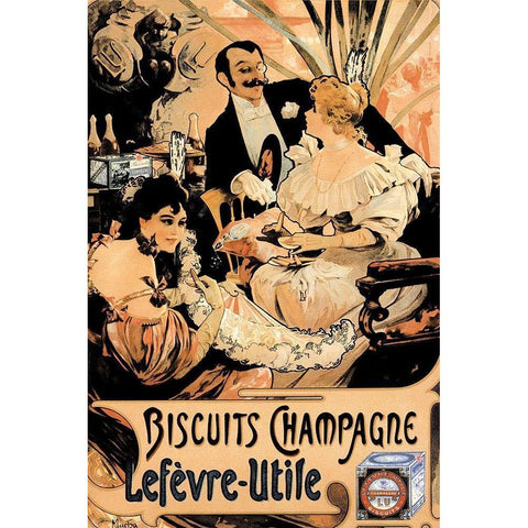 Biscuits Champagne White Modern Wood Framed Art Print by Unknown