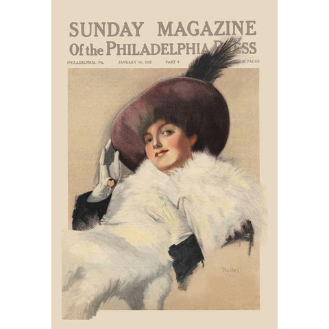Sunday Magazine of the Philadelphia Press Gold Ornate Wood Framed Art Print with Double Matting by Unknown
