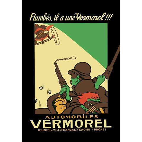 Vermorel Automobiles White Modern Wood Framed Art Print by Unknown