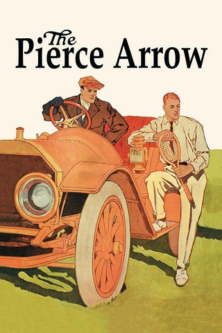 The Pierce-Arrow White Modern Wood Framed Art Print with Double Matting by Unknown