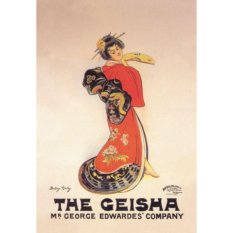 The Geisha: Mr. George Edwardes Company Black Modern Wood Framed Art Print with Double Matting by Unknown