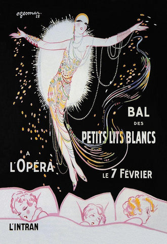 Dance of the Little White Lights White Modern Wood Framed Art Print with Double Matting by Unknown