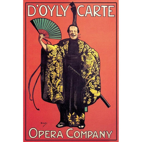 DOyly Carte Opera Company (Asian Costume) White Modern Wood Framed Art Print by Unknown