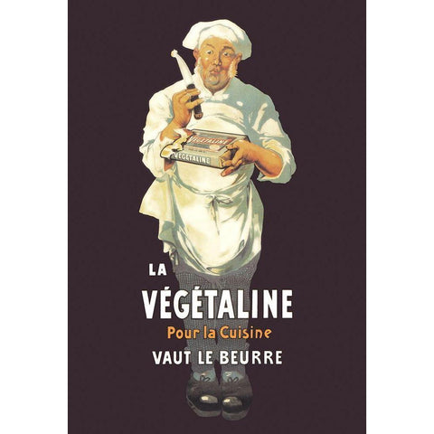 La Vegetaline - Pour la Cuisine Black Modern Wood Framed Art Print with Double Matting by Unknown