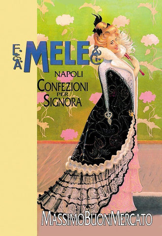 Confezioni per Signora, 1898 Black Ornate Wood Framed Art Print with Double Matting by Villa, Aleardo