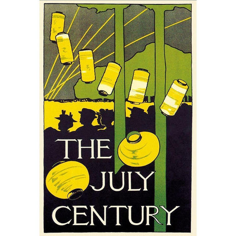 The July Century, 1895 Black Modern Wood Framed Art Print with Double Matting by Woodbury, Charles H.