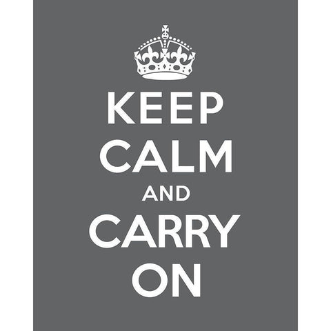 Keep Calm and Carry On - Gray Black Modern Wood Framed Art Print with Double Matting by The British Ministry of Information