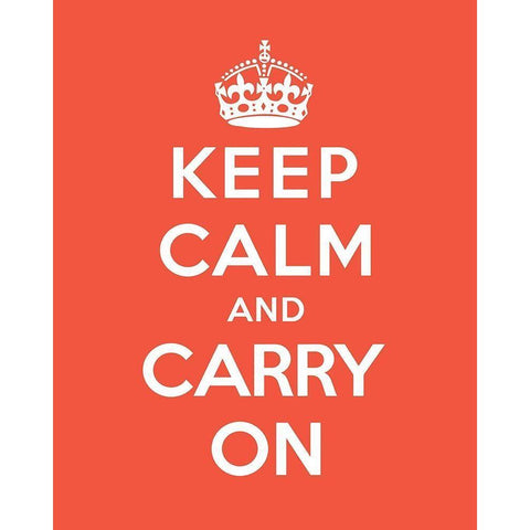 Keep Calm and Carry On - Tangerine White Modern Wood Framed Art Print by The British Ministry of Information