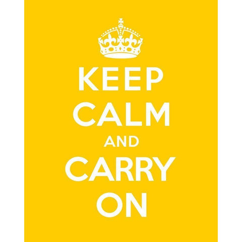 Keep Calm and Carry On - Yellow Black Modern Wood Framed Art Print with Double Matting by The British Ministry of Information