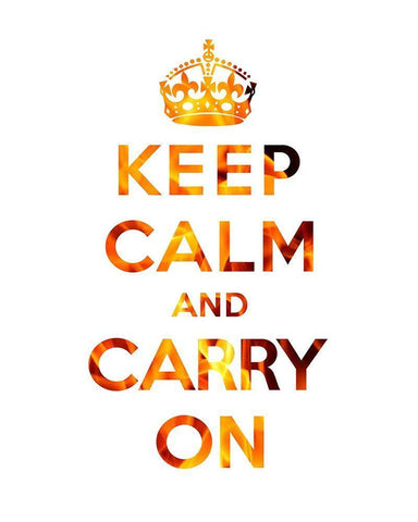 Keep Calm and Carry On - Texture I White Modern Wood Framed Art Print with Double Matting by The British Ministry of Information