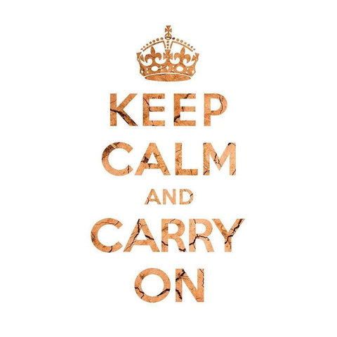 Keep Calm and Carry On - Texture II Gold Ornate Wood Framed Art Print with Double Matting by The British Ministry of Information