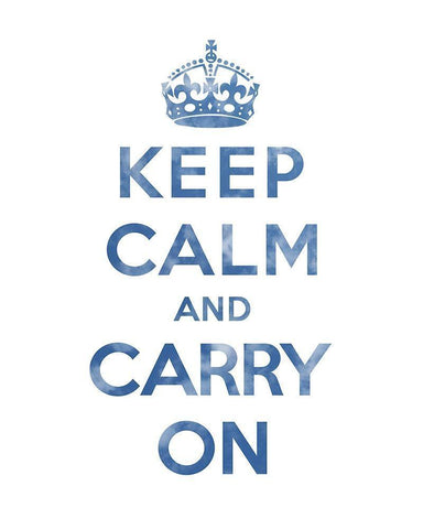 Keep Calm and Carry On - Texture III White Modern Wood Framed Art Print with Double Matting by The British Ministry of Information