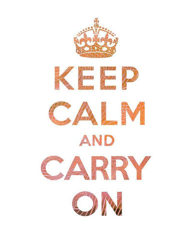 Keep Calm and Carry On - Texture IV White Modern Wood Framed Art Print with Double Matting by The British Ministry of Information