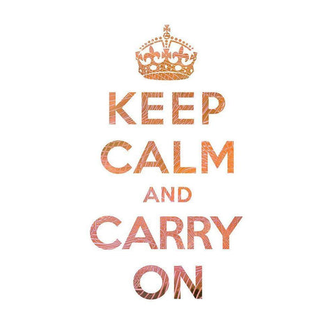 Keep Calm and Carry On - Texture IV Gold Ornate Wood Framed Art Print with Double Matting by The British Ministry of Information