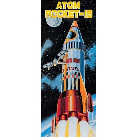 Atom Rocket-15 Black Modern Wood Framed Art Print with Double Matting by Retrobot