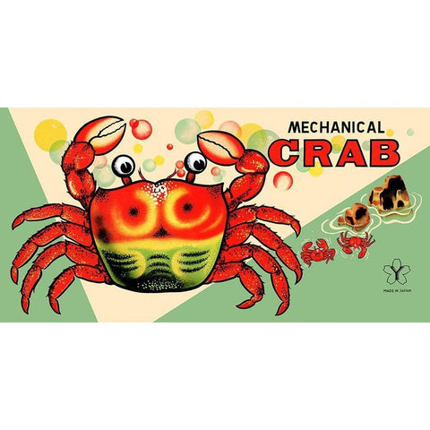 Mechanical Crab White Modern Wood Framed Art Print by Retrobot