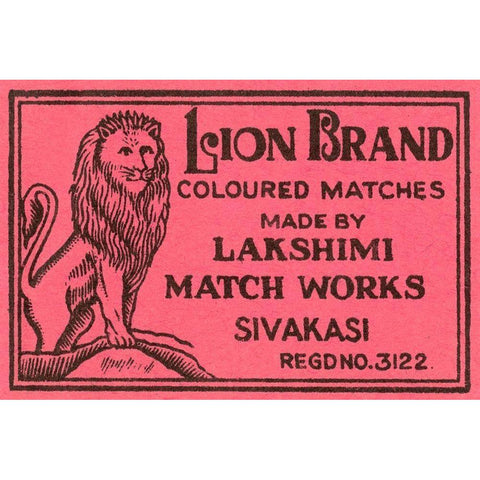 Lion Brand Coloured Matches White Modern Wood Framed Art Print by Phillumenart